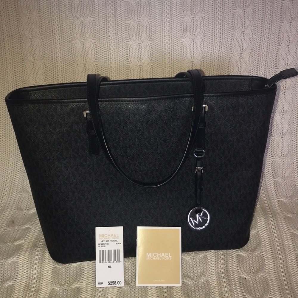 Black Michael Kors Large Momogram Tote bag